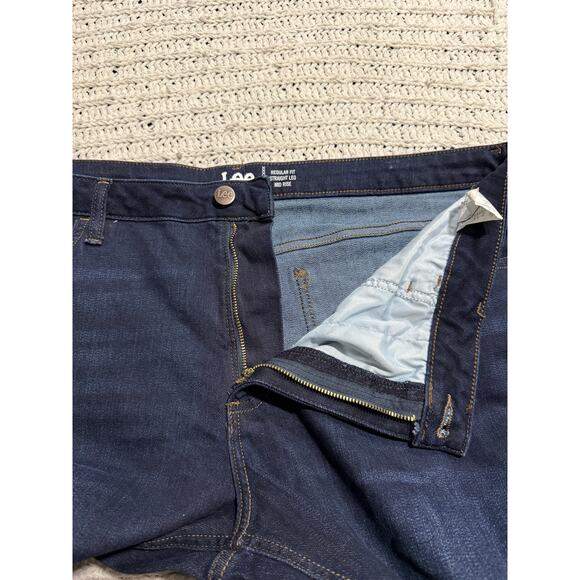 NWOT Lee Jeans Regular Fit Straight Mid Rise Womens Plus Size 20P Stretch Blue - Picture 7 of 11